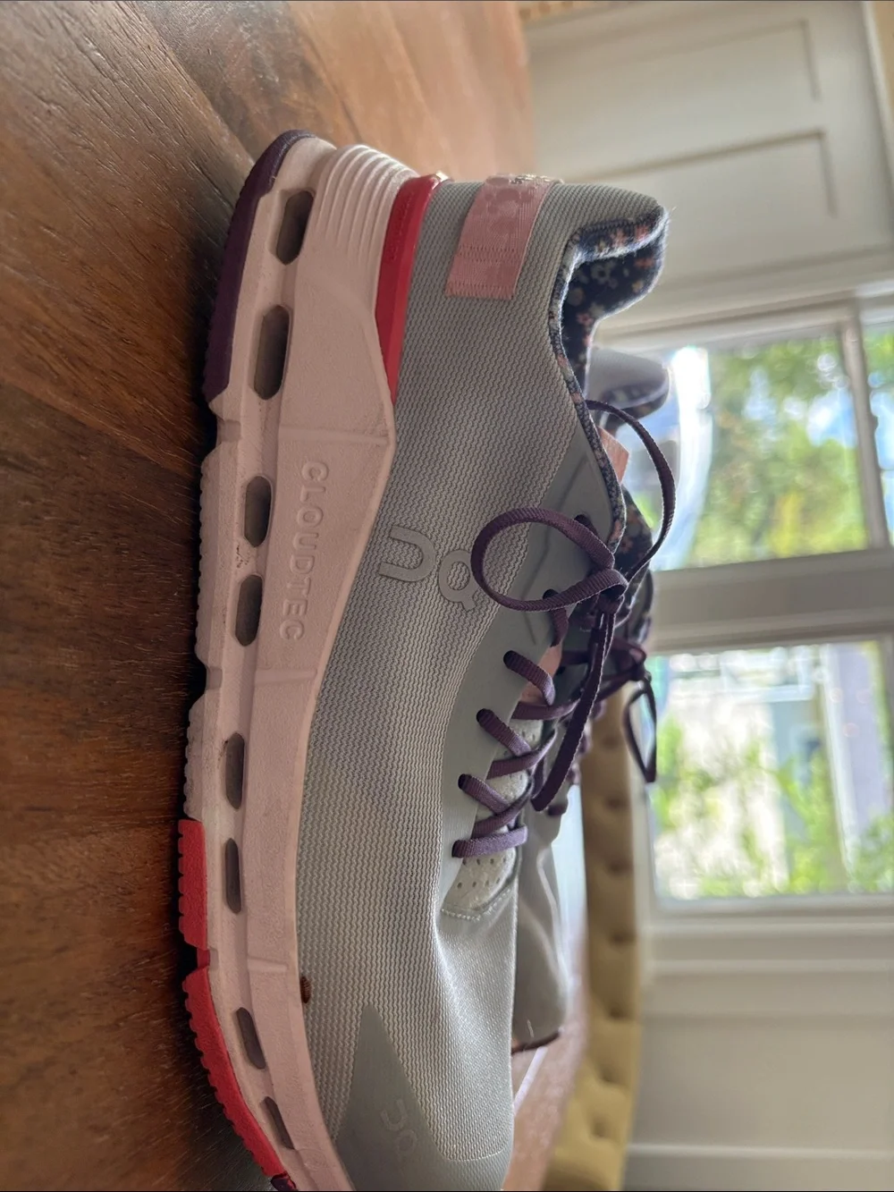 On Cloud- Women's running shoes Light Blue with Pink & Purple Accent